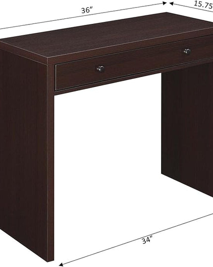 Convenience Concepts Northfield Desk with Drawer, Espresso - LeafyLoom