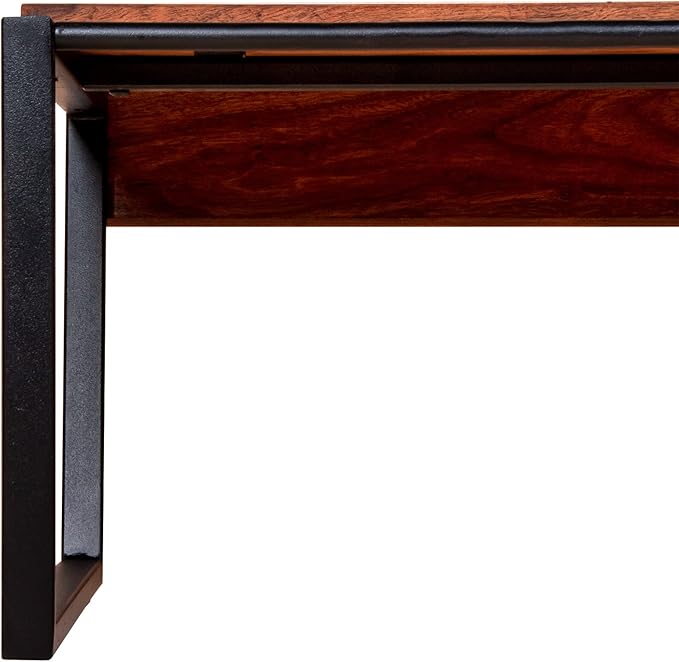 NicBex Coffee Table Wooden Coffee Table with Storage Rectangle Center Tables with Metal Frame Dining Table for Living Room, Dining Room, Office, and Bedroom,42" W, Brown+Black - LeafyLoom