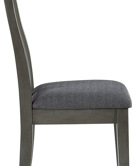 Signature Design by Ashley Hallanden Modern Slat Back 18.63" Dining Room Chair, Set of 2, Gray - LeafyLoom
