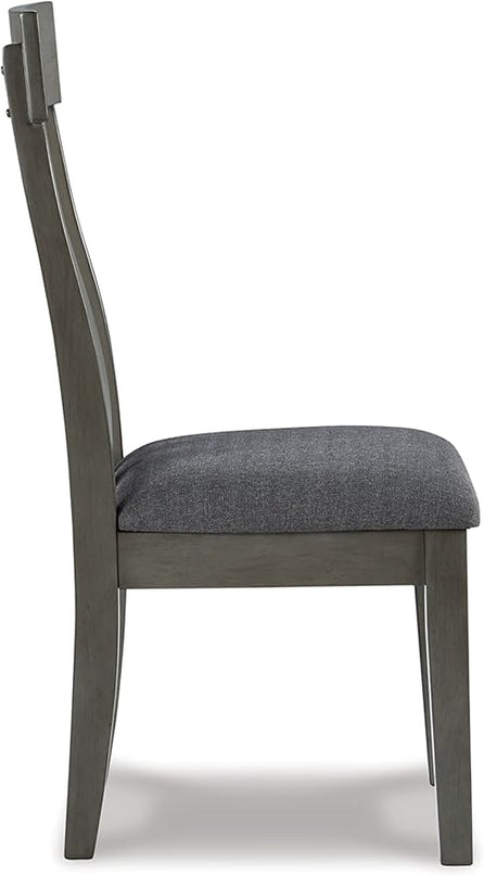 Signature Design by Ashley Hallanden Modern Slat Back 18.63" Dining Room Chair, Set of 2, Gray - LeafyLoom