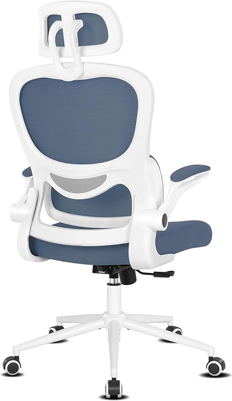 Misolant Ergonomic Office Chair, Desk Chair with Lumbar Support, Mesh Office Chair, Ergonomic Chair with Adjustable Headrest and Armrest, Comfortable Office Chair Navy Blue - LeafyLoom