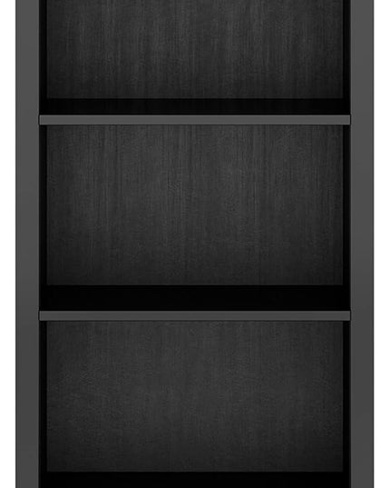 SIMPLIHOME Artisan SOLID WOOD 26 Inch Contemporary 5 Shelf Bookcase in Black, For the Living Room, Study Room and Office - LeafyLoom