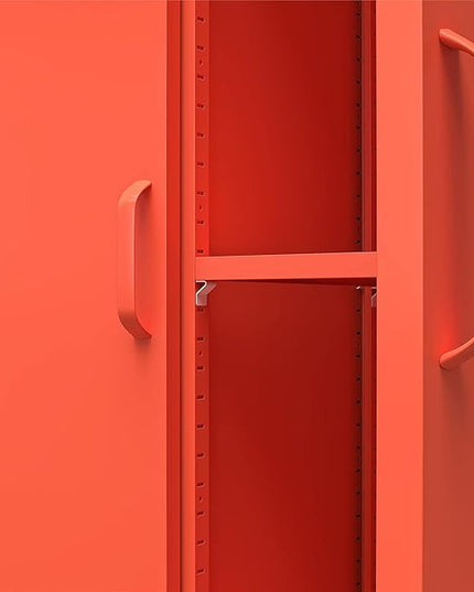 Novogratz Cache Tall 2 Door Metal Locker Cabinet, Orange - LeafyLoom