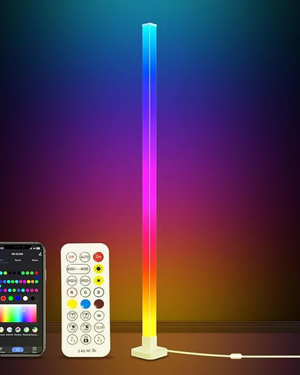 sympa RGB+IC Floor Lamp-63''Smart LED Corner Lamp with Alexa,Color Changing Standing Floor Lamp with 16 Million DIY Colors and Music Sync,Modern Floor Lamp for Living Room,Bedroom and Gaming Room - LeafyLoom