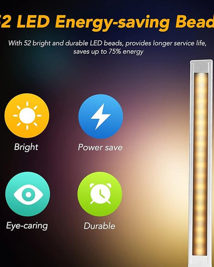 Led Desk Lamp, Desk Lamp with USB Charging Port, 5 Color Modes, 10 Brightness, Natural Light, Eye Caring Reading Lamp, Desk Light for Home Office, Table Lamp, Touch Control, Auto-Timer, White - LeafyLoom