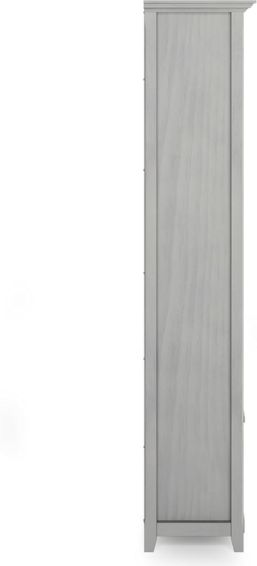 SIMPLIHOME Amherst SOLID WOOD 30 Inch Wide Transitional 5 Shelf Bookcase in Fog Grey, for The Living Room, Study Room and Office - LeafyLoom