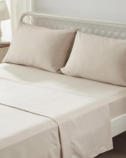 Anluoer Twin Comforter Set, Beige Tufted Bed in a Bag 5 Pieces with comforters and sheets, All Season Bedding Sets with 1 Comforter, 1 PillowShams, 1 Pillowcases, 1 Flat Sheet, 1 Fitted Sheet - LeafyLoom