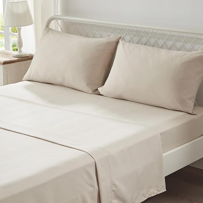 Anluoer Twin Comforter Set, Beige Tufted Bed in a Bag 5 Pieces with comforters and sheets, All Season Bedding Sets with 1 Comforter, 1 PillowShams, 1 Pillowcases, 1 Flat Sheet, 1 Fitted Sheet - LeafyLoom
