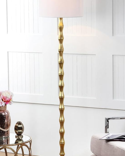 SAFAVIEH Lighting Collection Aurelia Farmhouse Antique Gold 64-inch Living Room Bedroom Home Office Standing Floor Lamp,Metal (LED Bulb Included) - LeafyLoom