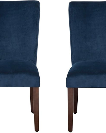 HomePop Parsons Classic Dining Room Tables and Chairs, Pack of 2, Dark Navy - LeafyLoom