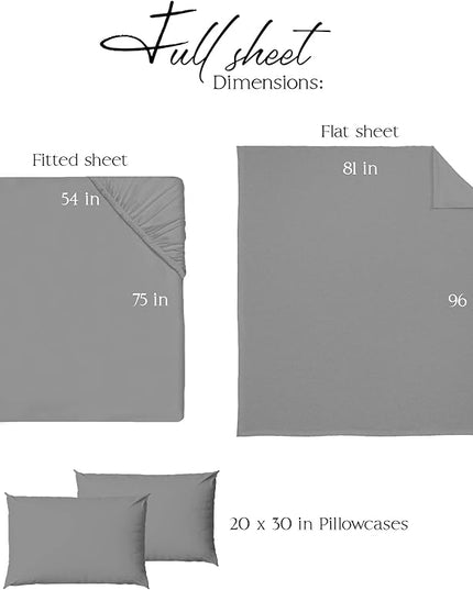 Northwest Ashford Home Essentials Bedding, 4 Piece Full Size Sheet Set, Glacier Gray - LeafyLoom