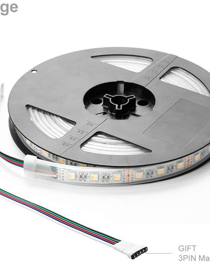 BTF-LIGHTING 5050 RGBW RGB+Warm White(2700K-3000K) 4 Colors in 1 LED Tape Light DC12V 5m 16.4ft 60LED/m Multi-Colored IP67 White 14mm PCB for Bedroom Kitchen Home Decoration(No Adapter or Controller) BTF-LIGHTING