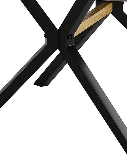 NicBex 78.74Inch Rectangular Stretch Dining Table,Modern Kitchen Table with Grey Carole Top and Black Fine Sanded Iron Leg for 6 to 8,Large Dining Room Table for Kitchen,Dining Living Room,Grey - LeafyLoom