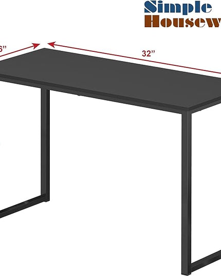 SHW Home Office 32-Inch Computer Desk, Black - LeafyLoom