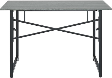 47 Inch Foldable Computer Desk, Folding Space-Saving Home Office Table, Study Writing Gaming Workstation for Small Space, No Assembly Needed,Grey Oak - LeafyLoom