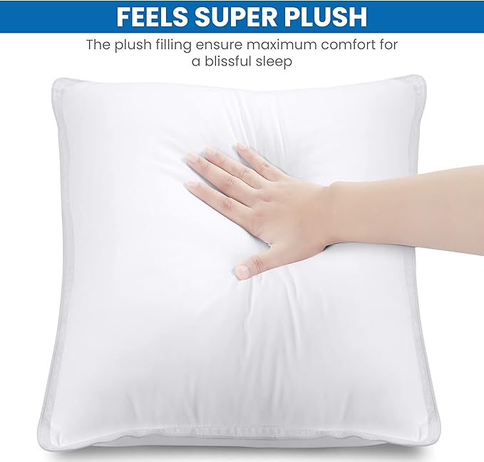 Utopia Bedding Bed Pillows for Sleeping (White), European Size, Set of 2, Hotel Pillows, Cooling Pillows for Side, Back or Stomach Sleepers - LeafyLoom