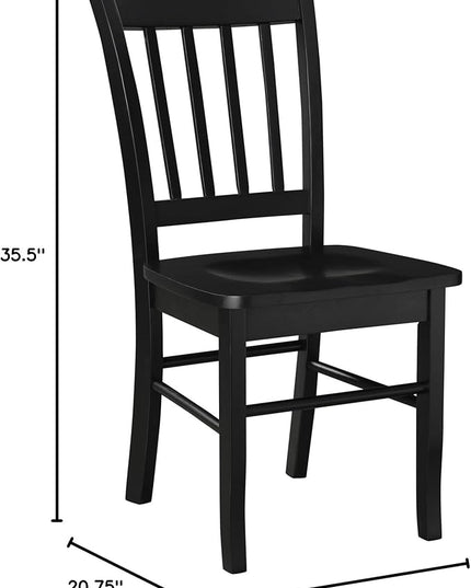 Boraam Shaker 2 Room Side Chairs, Dining Height, Black - LeafyLoom