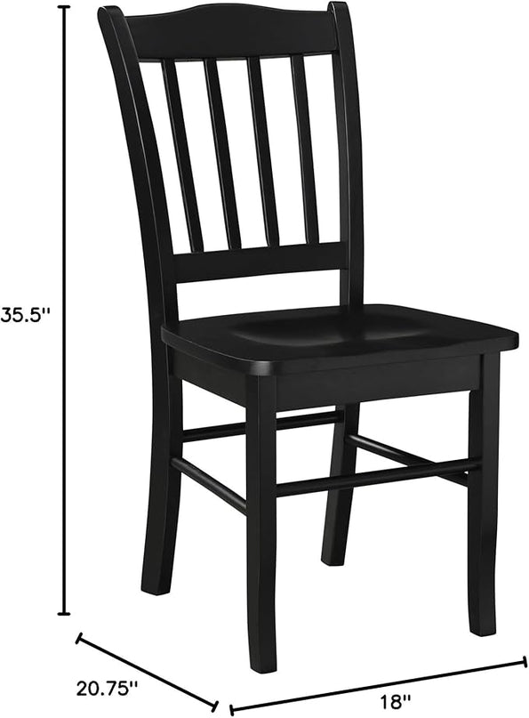Boraam Shaker 2 Room Side Chairs, Dining Height, Black - LeafyLoom