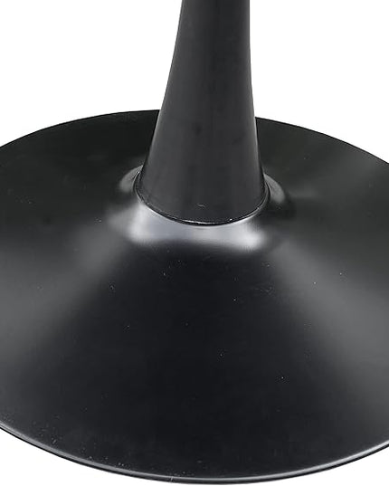NicBex 42.13Inch Round Dining Table,Modern Kitchen Table with Printed Black Marble Tabletop and Metal Base for 2 to 4,Leisure Coffee Table for Kitchen,Small Space,Dining Living Room,Space-Saving,Black - LeafyLoom