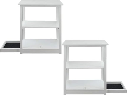 Casual Home Adams Bookcase Sliding Track, Concealment Furniture, White - LeafyLoom