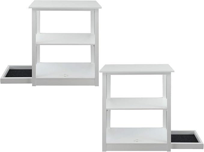 Casual Home Adams Bookcase Sliding Track, Concealment Furniture, White - LeafyLoom