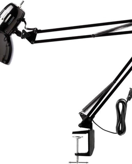 Globe Electric 12641 Architect 32" Swing-Arm Clamp-On Lamp, Black Architect, Finish, LED Bulb Included - LeafyLoom