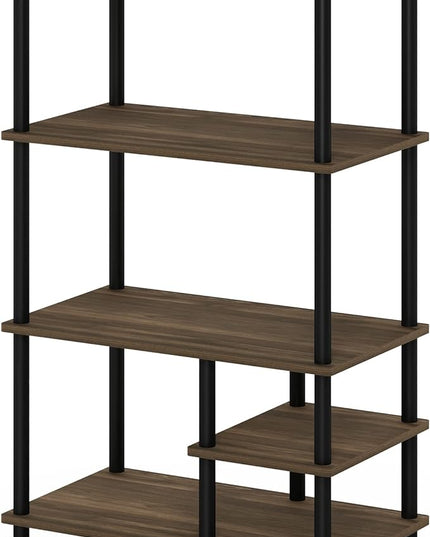 Furinno Turn-N-Tube Kitchen Shelf Cart, Columbia Walnut/Black - LeafyLoom