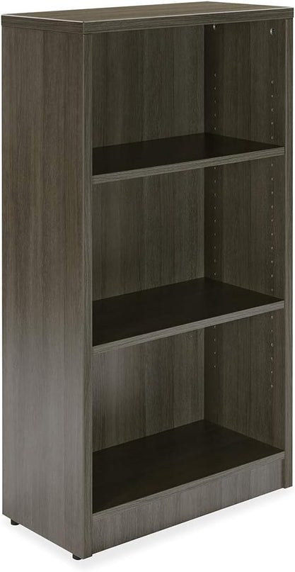 3 Shelf Wood Bookcase Freestanding Display Shelf Adjustable Layers Bookshelf for Home Office Library Small Narrow Space(Grey, 3-Layers,24.4W x 11.6D x 44.1H inch) - LeafyLoom