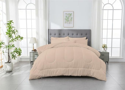 3 Piece Solid Color All Season Bedding Comforter Set Microfiber Soft Lightweight Bedding Set for Kids Teens Adults Room Decor with 1 Comforter and 2 Pillowcases Full - LeafyLoom