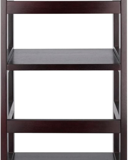 Winsome Leo Model Name Shelving, Tall, Espresso - LeafyLoom