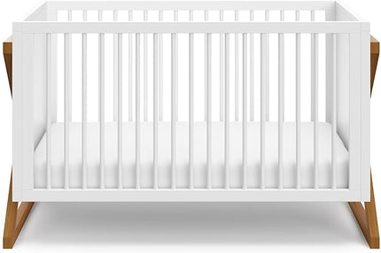Storkcraft Equinox 3-in-1 Convertible Crib (Vintage Driftwood) Easily Converts to Toddler Bed & Daybed, 3-Position Adjustable Mattress Support Base, Modern Two-Tone Design for Contemporary Nursery - LeafyLoom