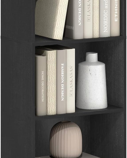 Furinno Luder Bookcase / Bookshelf / Storage Shelves, 5-Tier, Blackwood - LeafyLoom