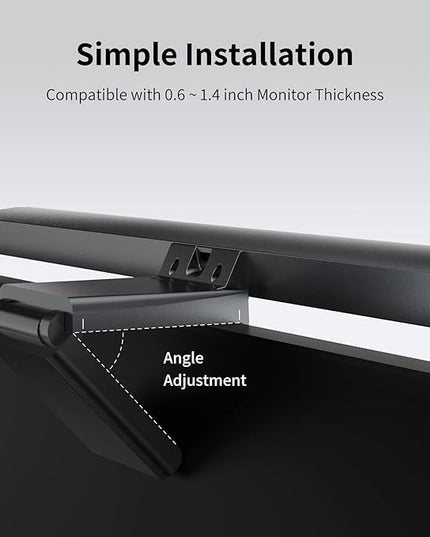 Monitor Light Bar, Computer Monitor Lamp for Eye Caring LED Stepless Dimming Screen Light Bar, Touch Control Desk Lamp for Desk/Office/Home/Game, Silver Gray - LeafyLoom