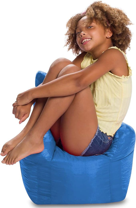 Posh Creations Bean Bag Structured Seat for Toddlers and Kids, Comfy Chair for Children, Pasadena, Royal Blue - LeafyLoom