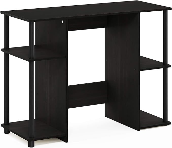 Furinno JAYA Computer Study Desk,Open Storage, Espresso - LeafyLoom