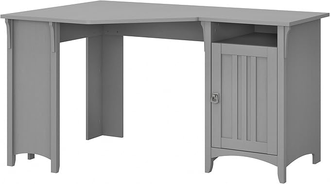 Bush Furniture Salinas 55 Inch W Corner Desk with Storage Cabinet, Cape Cod Gray (SAD155CG-03) - LeafyLoom