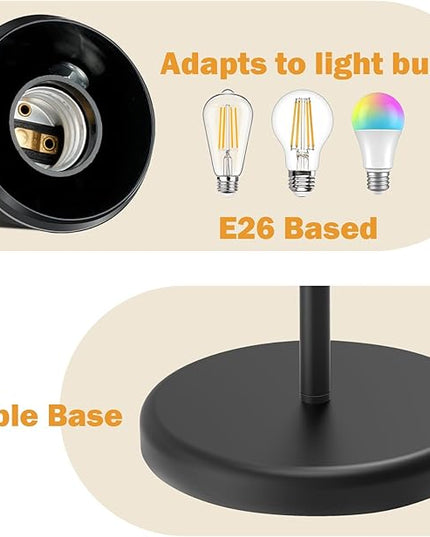 FOLKSMATE 3-Light Floor Lamp, LED Medusa Muiti-Head Adjustable Arc Standing Lamp, Gooseneck Tree Tall Light for Living Room, Kid Room, Bedroom, Black - LeafyLoom