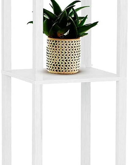 Brightech Maxwell - Modern Shelf Floor Lamp with Lamp Shade and LED Bulb - Corner Display Floor Lamps with Shelves for Living Room, Bedroom and Office - White - LeafyLoom