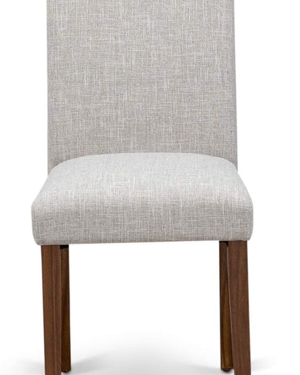 East West Furniture I3AB5-N35 Irving 5 Piece Room Set Includes a Round Dining Table with Pedestal and 4 Doeskin Linen Fabric Upholstered Parson Chairs, 48x48 Inch - LeafyLoom