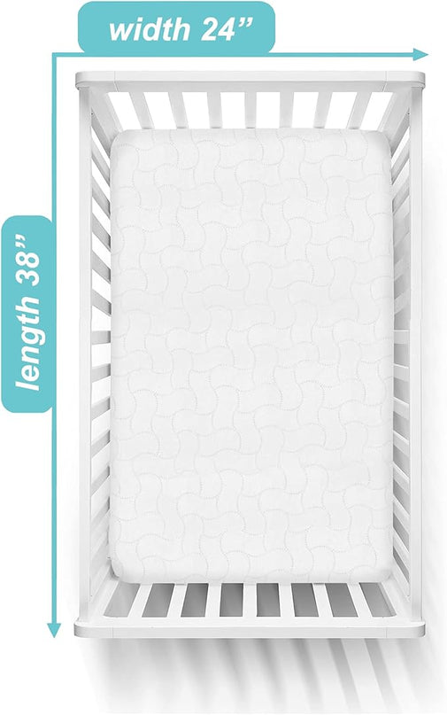 Delta Children Folding Portable Mini Baby Crib with Mattress + American Baby Waterproof Mini Crib Mattress Protector - LeafyLoom