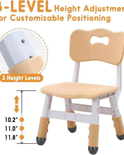 kids chair adjustable height Children chairs suitable for Children age 2-8 with foot covers for home classroom kindergarten and children's venues two-pack - LeafyLoom