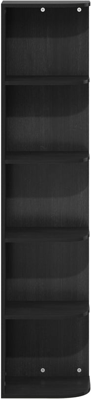 Furinno Pasir 5-Tier Corner Open Shelf Bookcase, Blackwood - LeafyLoom