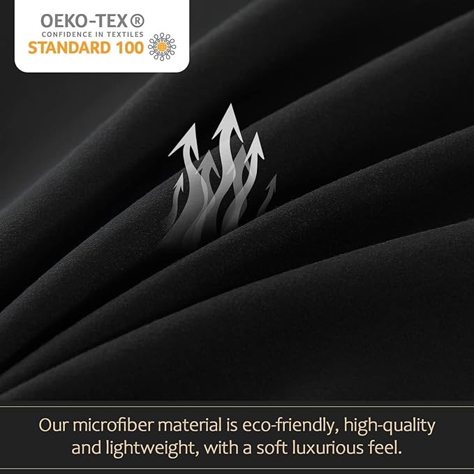 WhatsBedding Black King Comforter Set, Lightweight All Season Soft Down Alternative Bed Comforter, 3 Pieces Bedding Set with 2 Pillowcases, King Size, 102"x90" - LeafyLoom