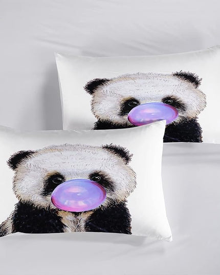 CVHOUSE Panda Bedding Set,Panda Comforter Queen,Cute Panda Comforter Set for Girls Kids Teens,Kawaii Panda Quilt Set with 1 Comforter and 2 Pillow Cases- 3 Piece - LeafyLoom
