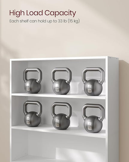 VASAGLE Bookshelf, 31.5 Inches Wide, 5-Tier Open Bookcase with Adjustable Storage Shelves, Floor Standing Unit, Cloud White ULBC175T14 - LeafyLoom