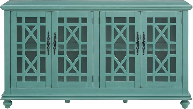Martin Svensson Home Elegant TV Stand, 63" W x 35" H, Antique Teal - LeafyLoom