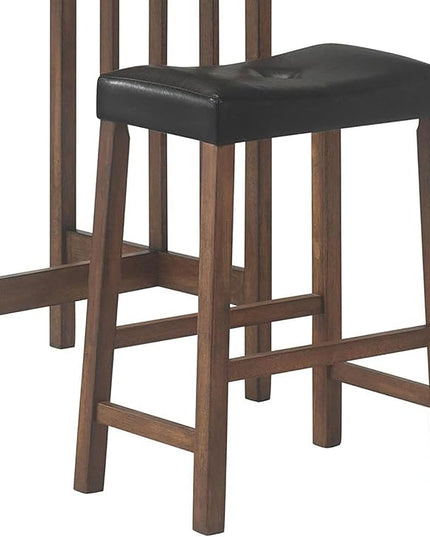 NicBex Kitchen Table for 2 Dining Room Table Set 3-Piece Counter Dining Set Bar Kitchen Table Set with Upholstered Stools for Small Space, Breakfast Nook, Brown - LeafyLoom