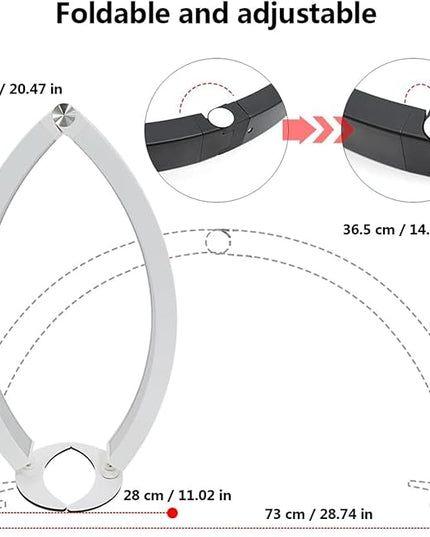 Half Moon Light for Nail Desk 29in 40W Foldable Led Moon Light with Wire Controller & Remote Infinitely Brightness Cool/Warm Tones - LeafyLoom