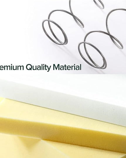 ZINUS 6 Inch Foam and Spring Mattress, Twin, CertiPUR-US Certified Foams, Mattress in A Box, White - LeafyLoom
