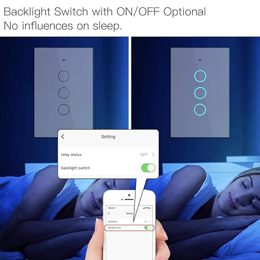 MOES 2.4GHz WiFi Wall Touch Smart Switch Neutral Wire Required, 3 Way Multi-Control, Glass Panel Light Switch Work with Smart Life/Tuya App, RF433 Remote Control, Alexa and Google Home White 3 Gang MOES